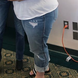 Plus size Forever 21 distressed flare jeans